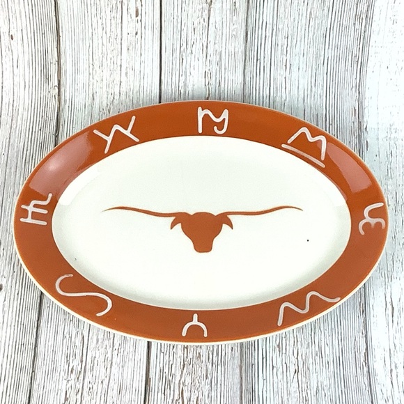 Vintage Jackson Custom China Orange Longhorn Platter - Picture 1 of 4